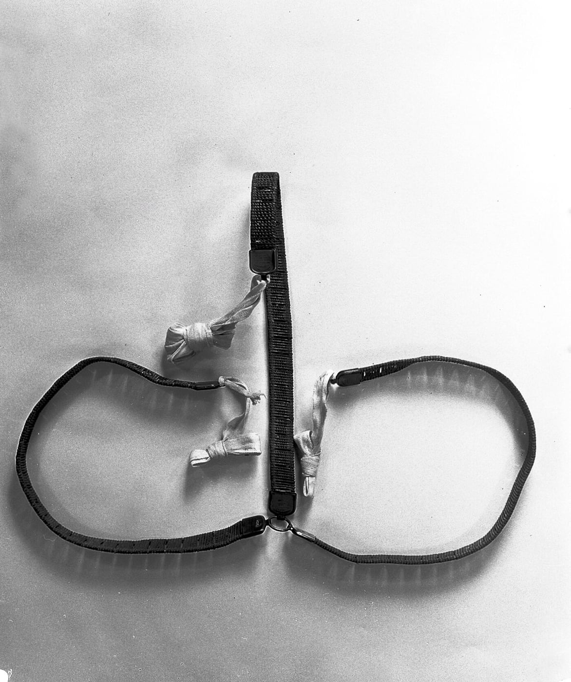 Figure 2 — A Pulvermacher galvanic belt made up for wear — the chain of copper-and-zinc cells carried on a fabric band with buckle and strap, to be soaked in vinegar and strapped against the body.