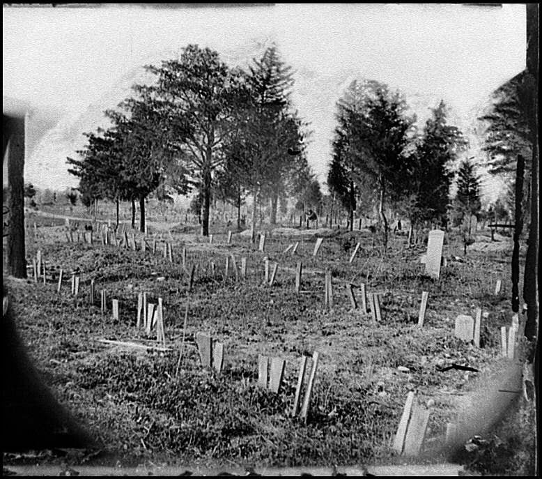 Figure 2 — A nineteenth-century cemetery of the kind studied for arsenic leaching — Civil War-era graves are the ones most likely to contain arsenical embalming residue.