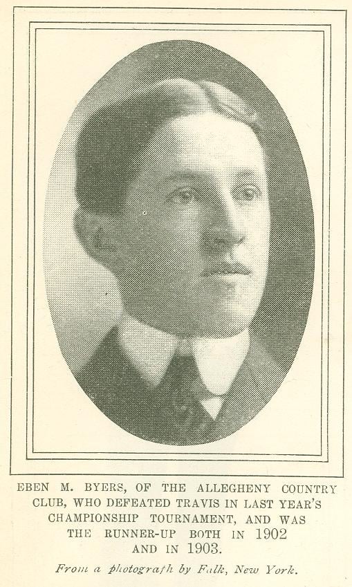 Figure 2 — Eben M. Byers of the Allegheny Country Club, photographed as what he then was: an amateur golf champion who had beaten Travis and gone to the final twice. He drank Radithor by the case on a doctor'…