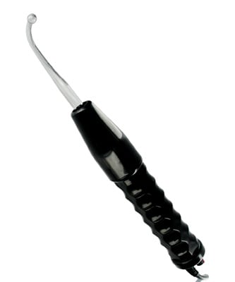 Figure 3 — The bulb/mushroom "general" surface electrode — the workhorse rolled over face, neck, or a sore joint, and the piece most sets still have.